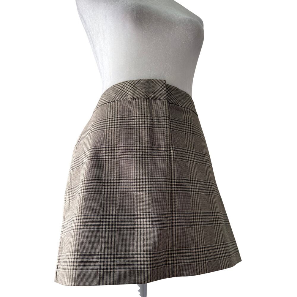 Vintage ‘00s Express Design Studio Brown Plaid Mini Skirt